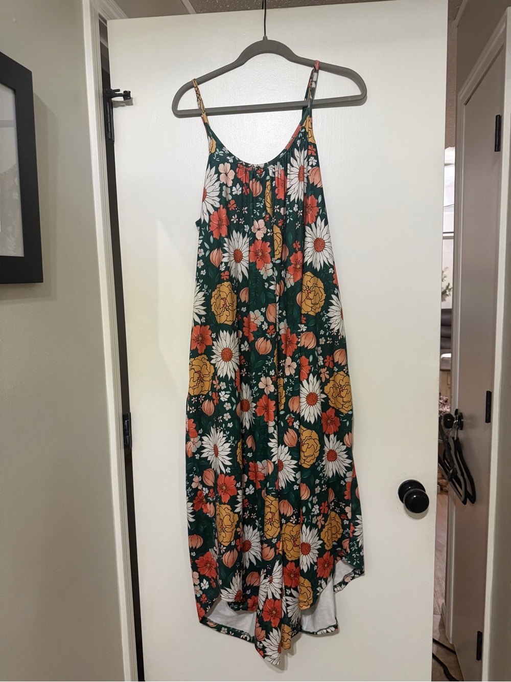 Floral Spaghetti-Strap Maxi Jumpsuit with pockets